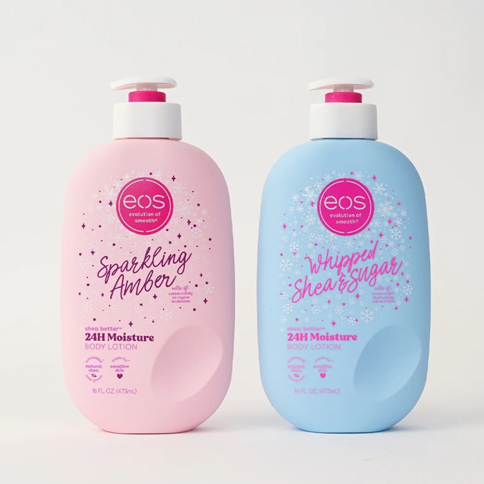 Лосьоны для тела EOS Sparkling Amber и Whipped Shea & Sugar Body Lotion for Holiday 2024