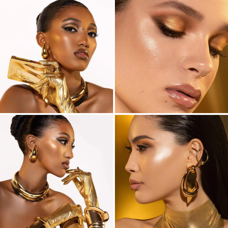 Палетка Natasha Denona Golden Highlighter Trio Multi-Use Hybrid Glow 
