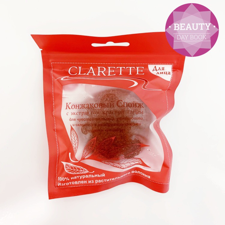 Конжаковый спонж с экстрактом красной глины CLARETTE