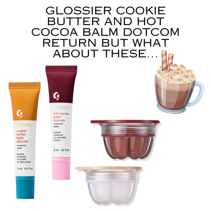 Масло Glossier Cookie Butter и бальзам для губ Hot Cocoa Balm