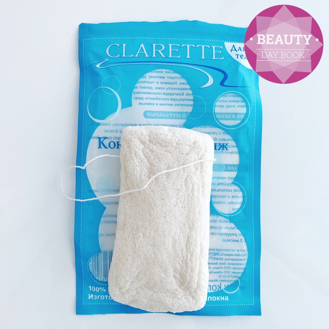 Конжаковый спонж натуральный для тела Clarette