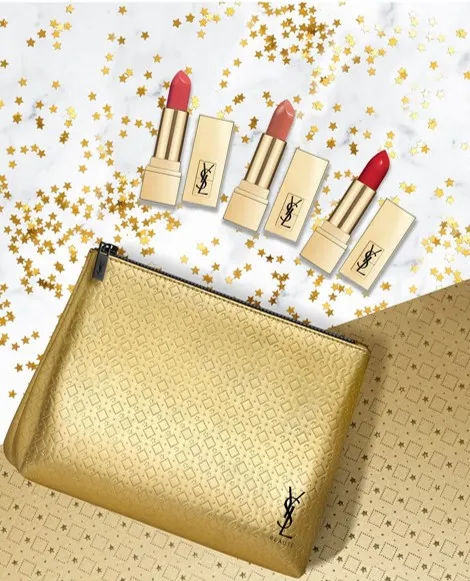 Трио помад Yves Saint Laurent Holiday Gift Set Mini Rouge Pur Couture Satin 