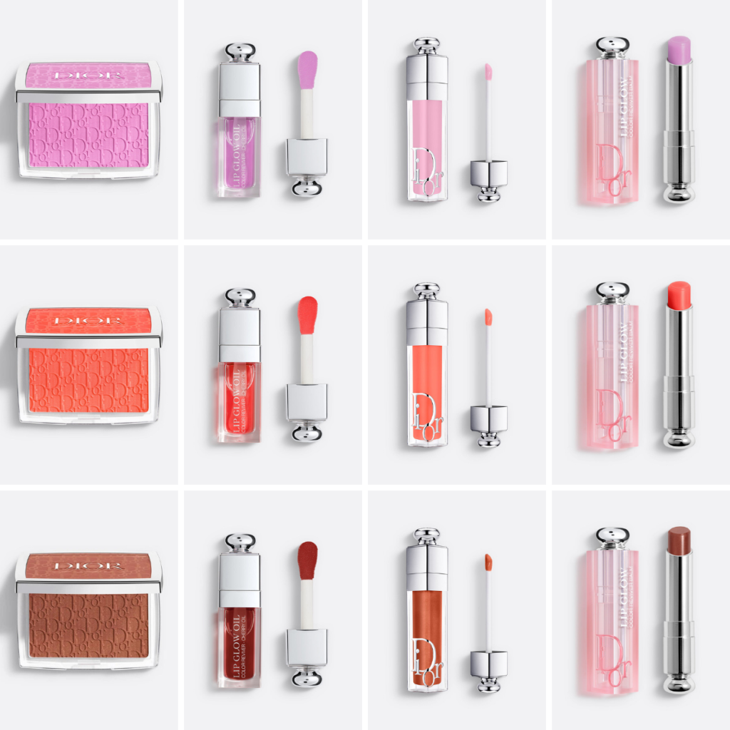 Наборы для макияжа Dior Addict Glow Makeup Icons and Sets Pink Lilac, Poppy Coral, and Bronzed Glow