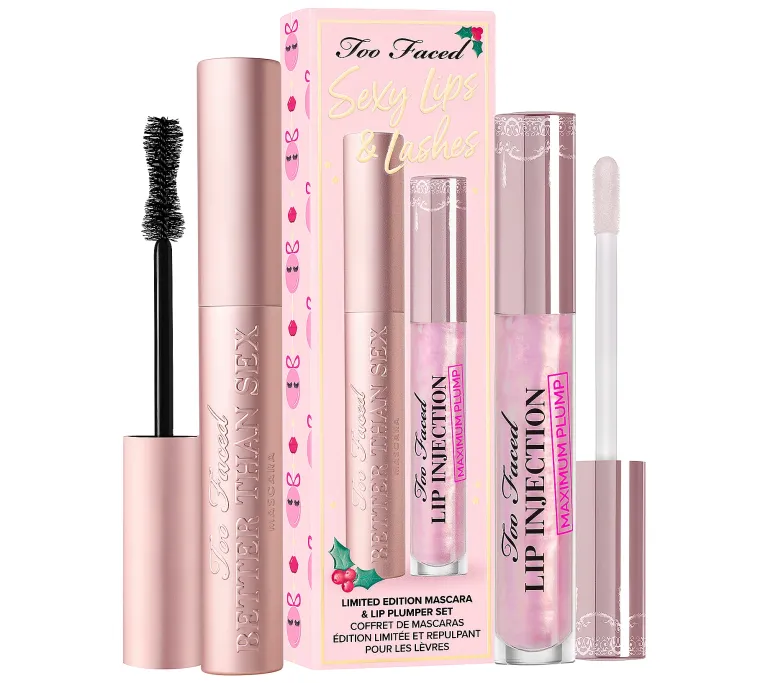 Набор из туши для ресниц и плампера для губ Too Faced Holiday 2023 Sexy Lips & Lashes Mascara and Lip Plumper Set