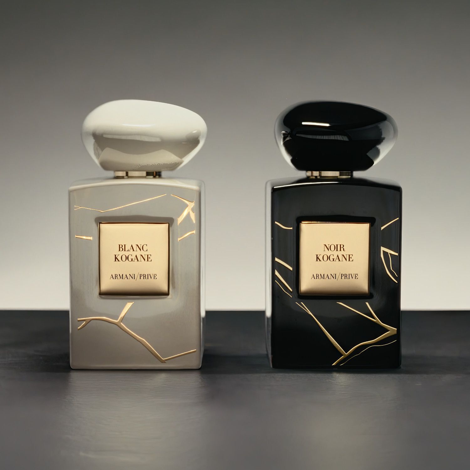 Дуэт Armani Privé Les Éditions Couture: Blanc Kogane & Noir Kogane