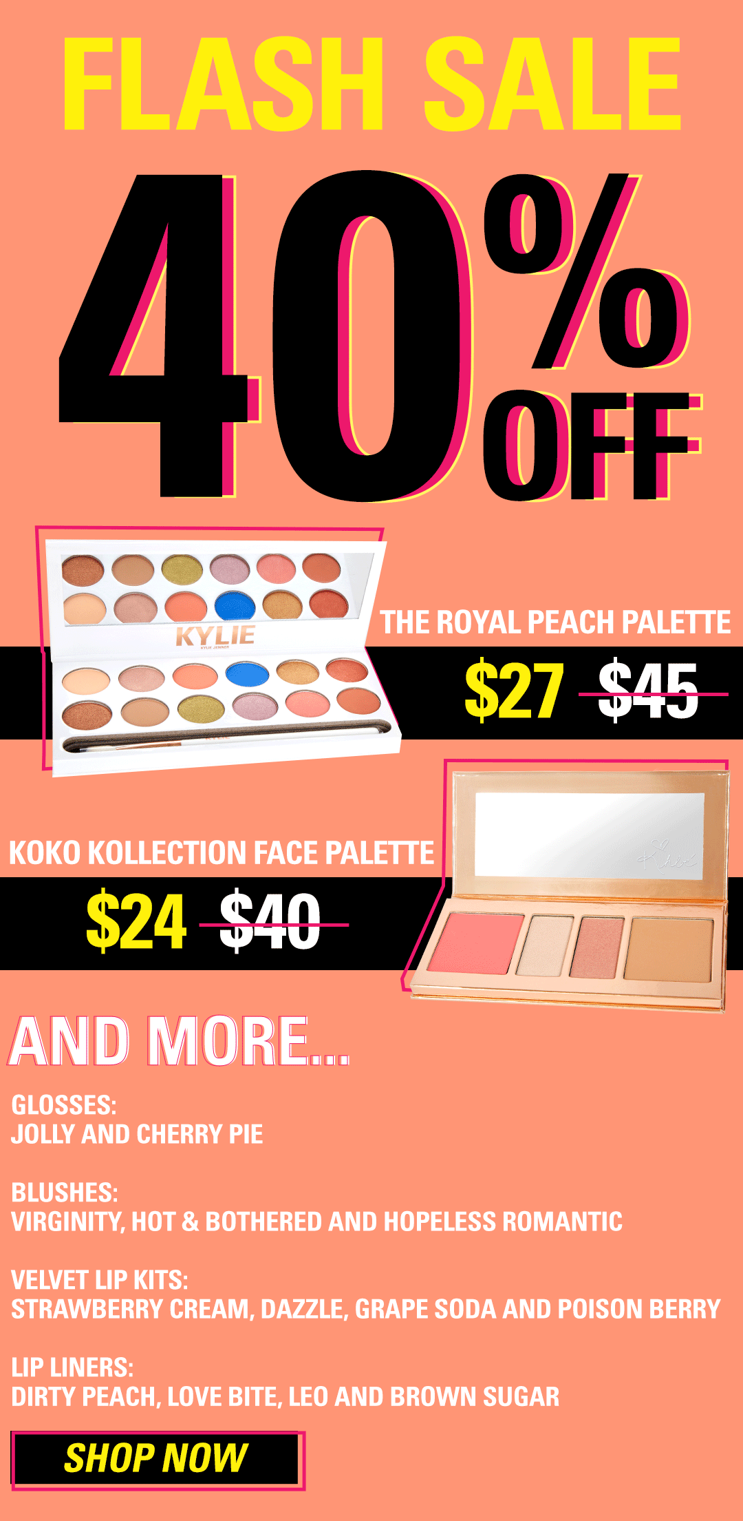 -40% в интернет-магазине Kylie Cosmetics